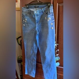 Talbots rhinestone jeans. Worn once. Size 16